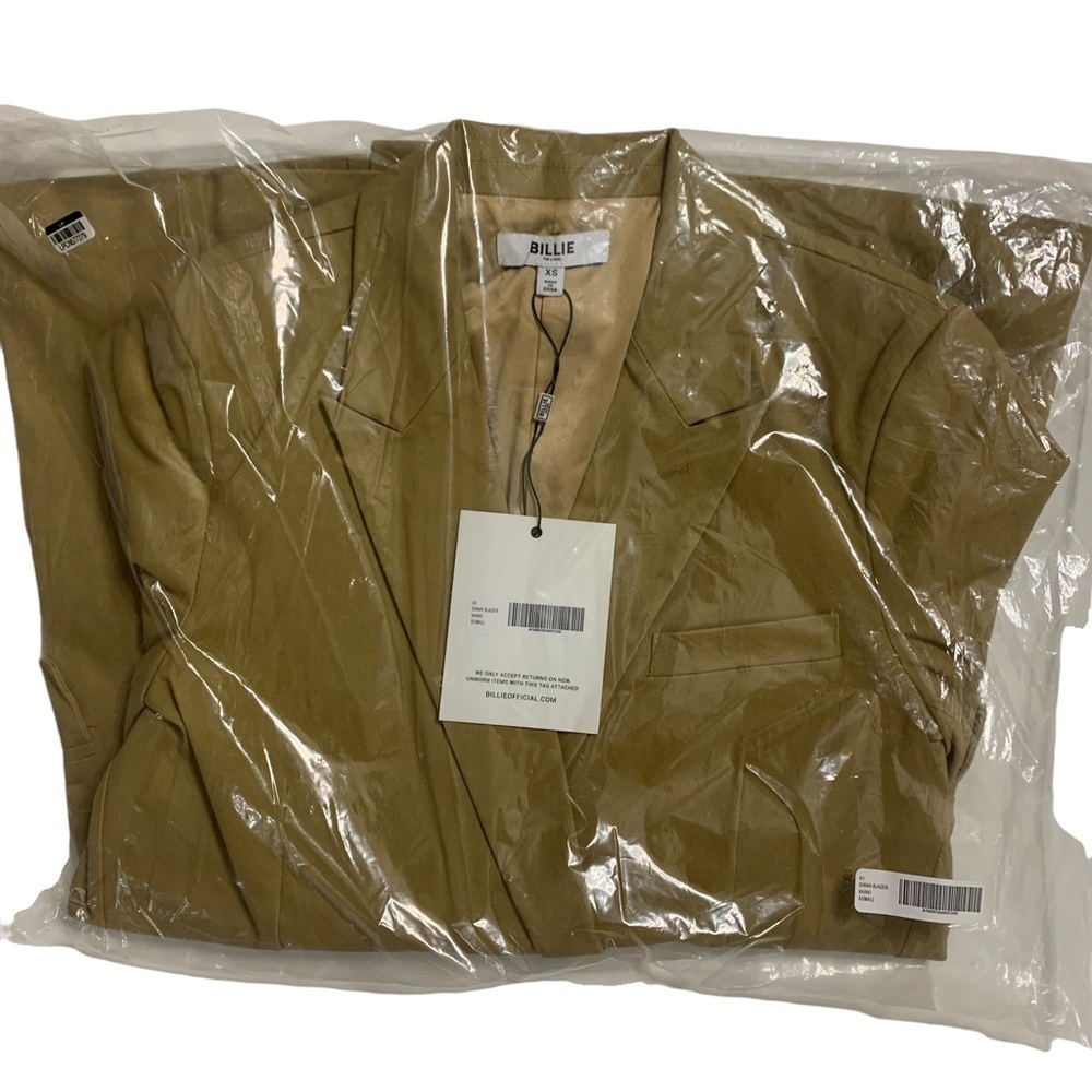 Billie the Label New With Tags Diana Blazer Color Khaki Size XS - Picture 14 of 15